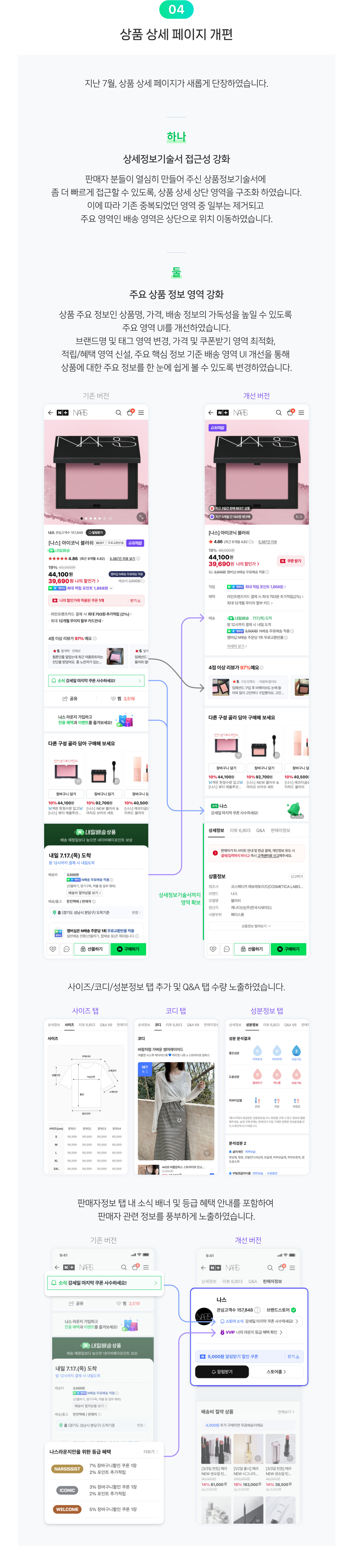 상품 상세 페이지 개편 레터 원문